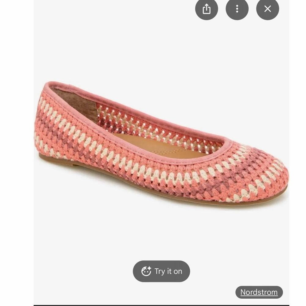 Gentle souls by Kenneth Cole Mable macrame pink flats size 7 new - Picture 2 of 5